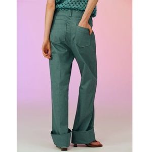 Source Unknow TURN UP CUFFS COTTON TROUSERS